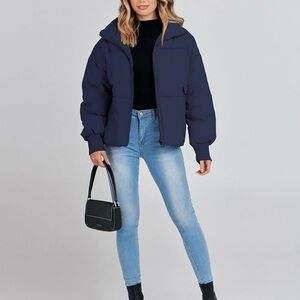 Women's Navy Puffer Jacket